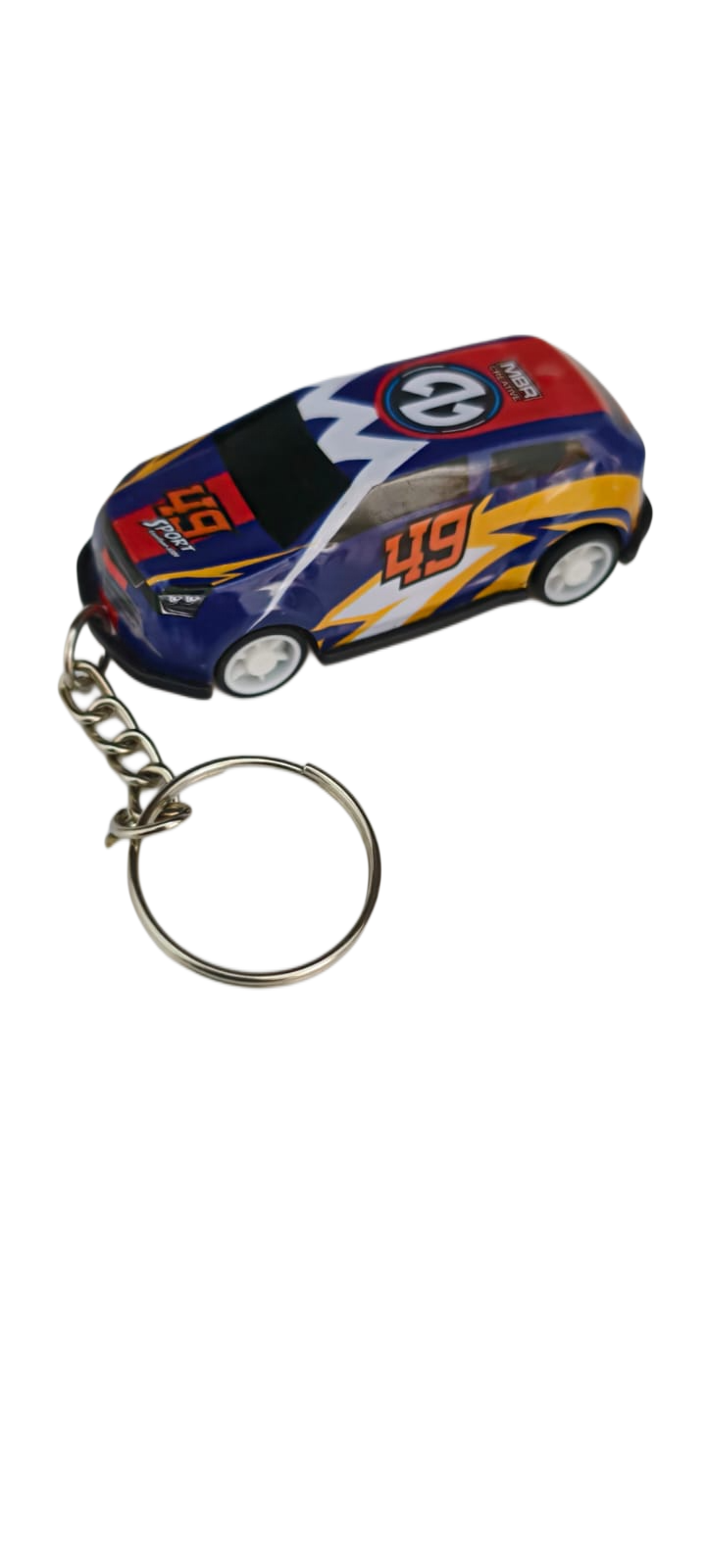 Mini Racing Car Keychain – Blue Red No.49 Sport Car Key Ring for Boys & Car Lovers
