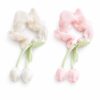 Elegant Tulip Silk Scrunchies – Luxury Floral Pendant Hair Ties – Soft Satin Scrunchie with Ribbon Tassels for Women