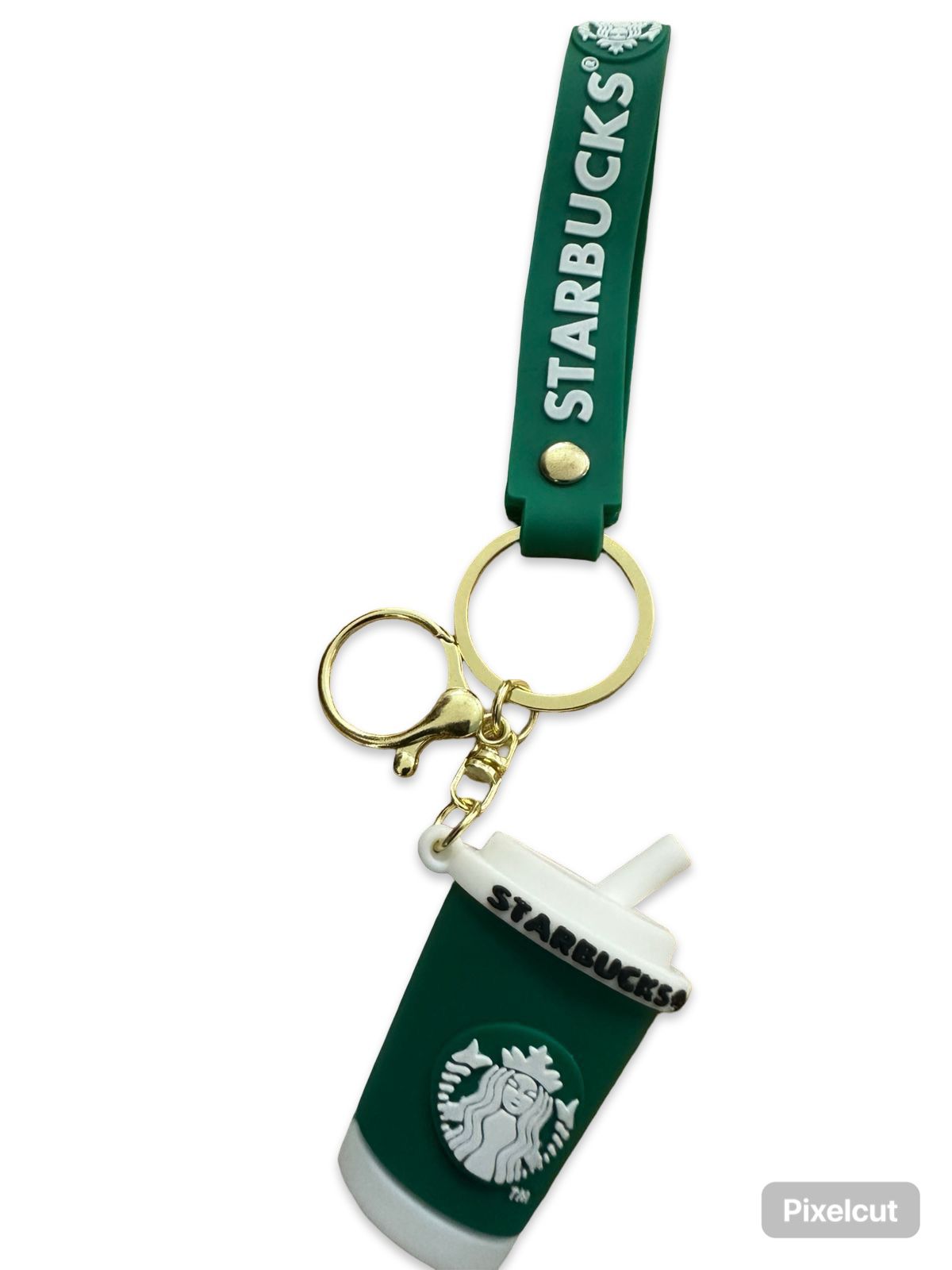 Starbucks Coffee Cup Keychain – Cute Silicone Coffee Cup Keyring with Strap for Bags, Keys & Backpack