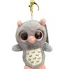 Cute Grey Owl Plush Keychain – Soft Fluffy Owl Keyring with Big Glitter Eyes | Kawaii Bag Charm Gift for Girls & Kids