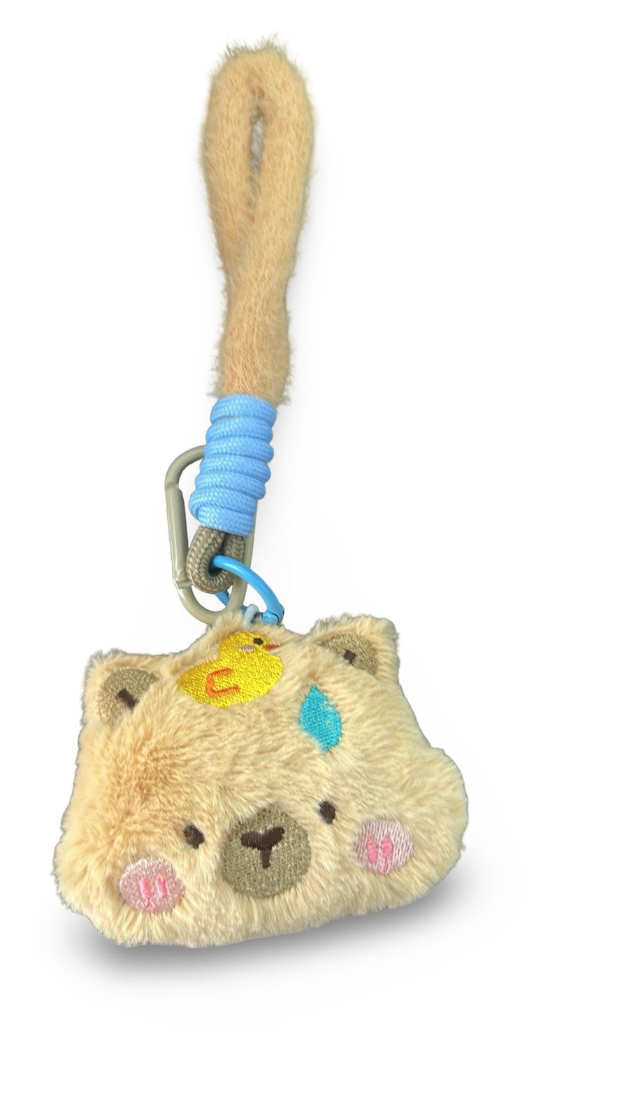 Cute Teddy Bear Plush Keychain with Loop Strap – Soft Stuffed Bag Charm Key Holder - Image 3
